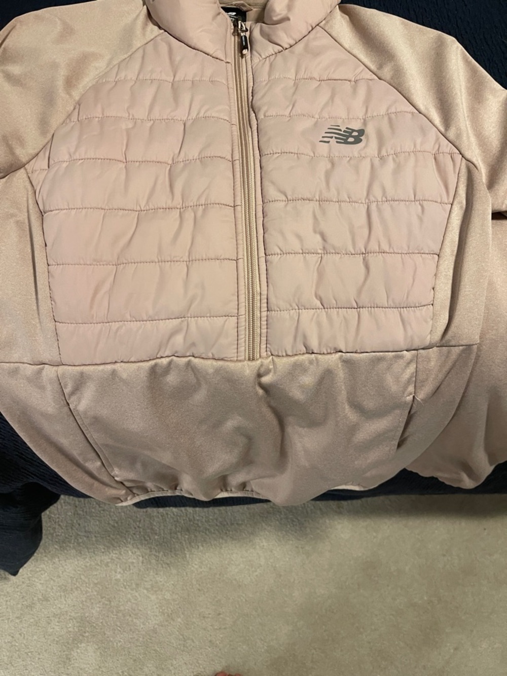 New Balance Blush Quilted Half-Zip Pullover